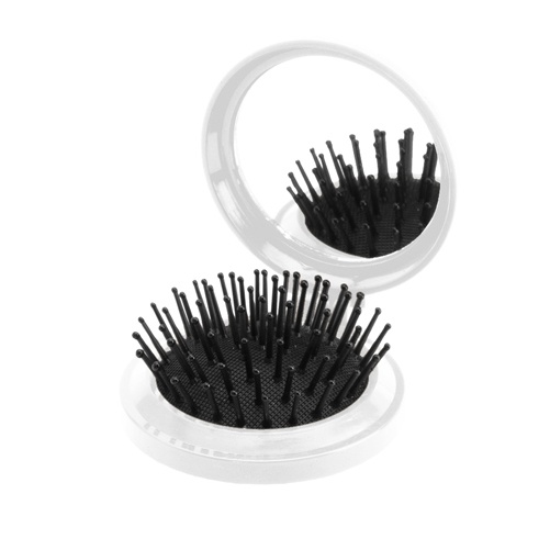 Logotrade promotional item picture of: mirror with hairbrush AP731367-01 white