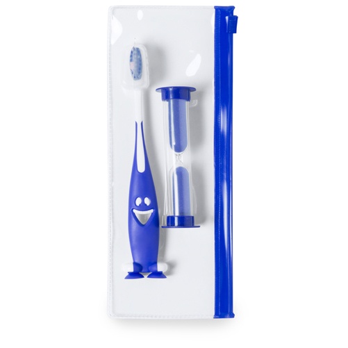 Logo trade promotional giveaways picture of: toothbrush set AP741956-06 blue