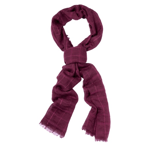 Logo trade promotional giveaways image of: Striped scarf, dark red