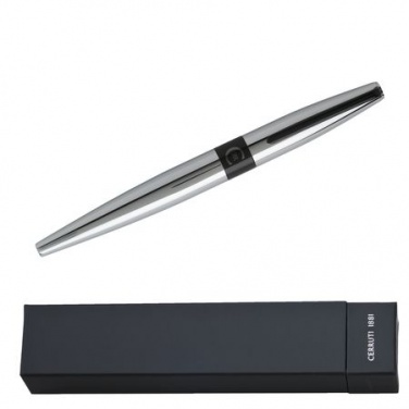 Logo trade promotional giveaways image of: Rollerball pen Frank Chrome, grey