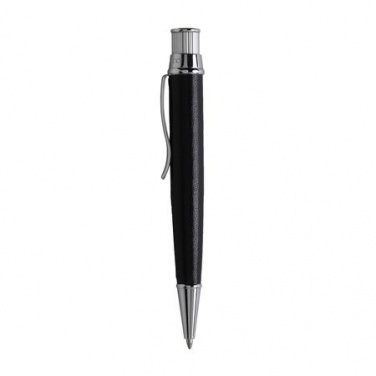 Logotrade promotional merchandise picture of: Ballpoint pen Evidence Leather Black