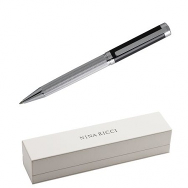 Logotrade promotional item image of: Ballpoint pen Ciselé Chrome, grey
