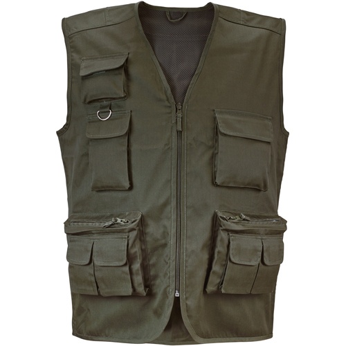 Logotrade promotional merchandise picture of: Fishing vest, army green, L