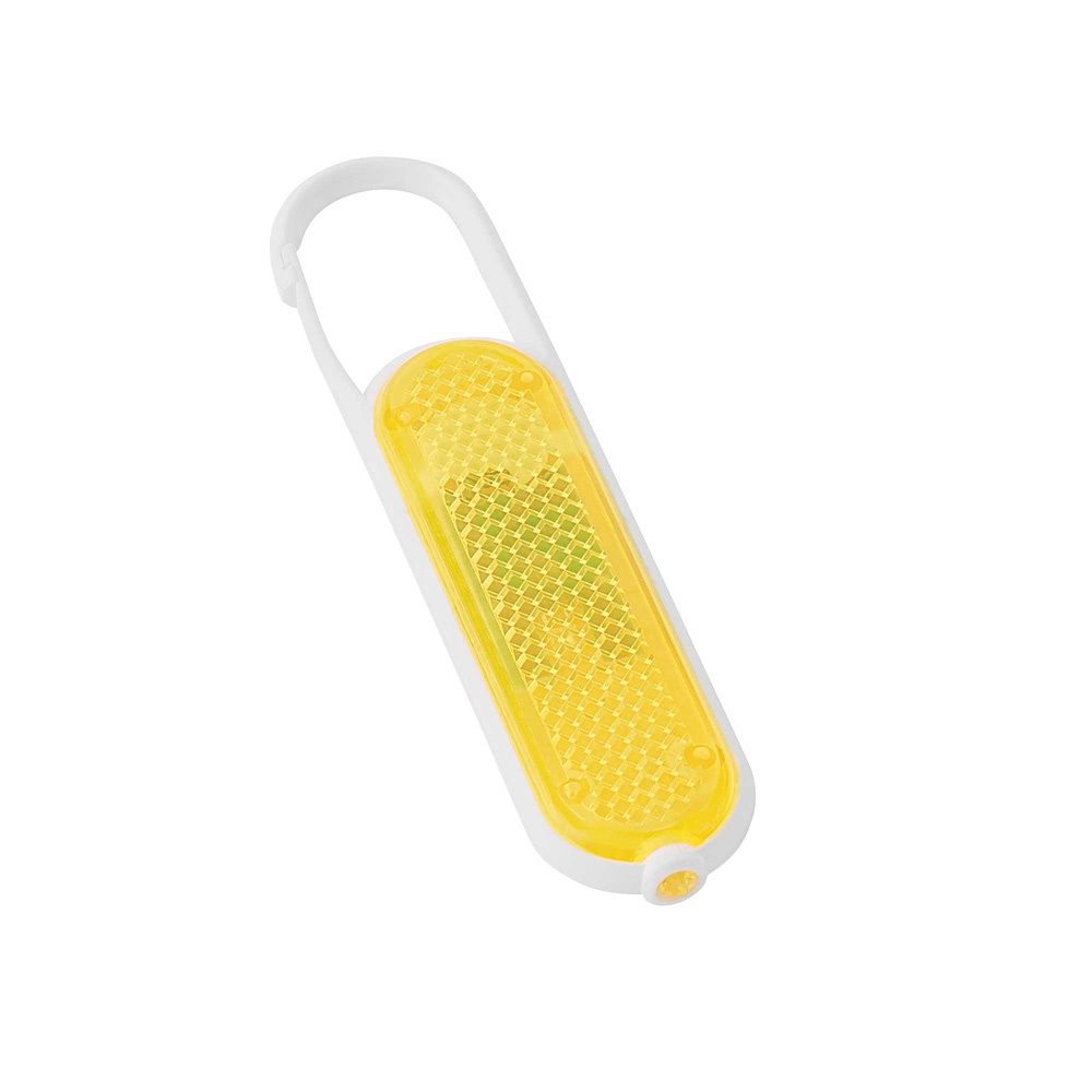 Logotrade promotional items photo of: Plastic safety reflector with carabiner and light, yellow
