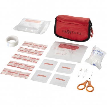 Logo trade promotional giveaway photo of: 20-piece first aid kit, red
