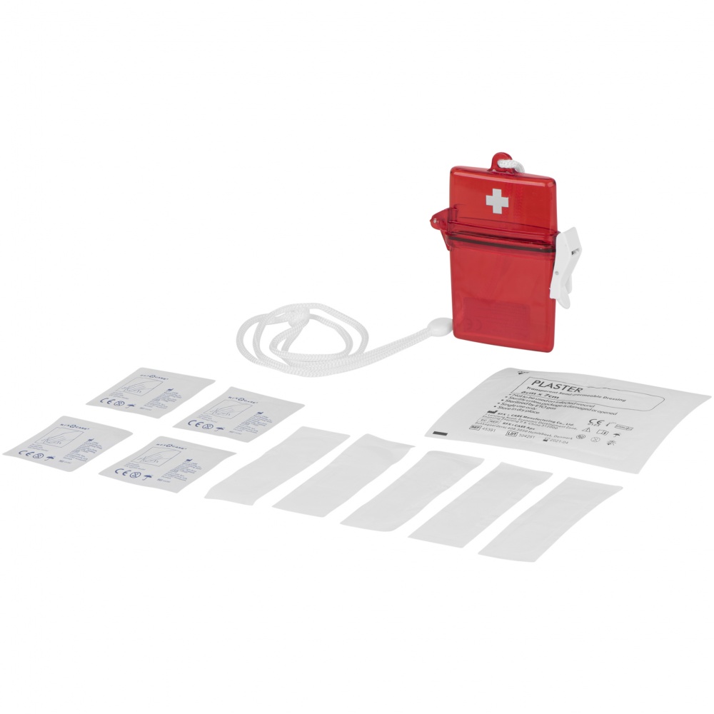 Logo trade promotional items image of: Haste 10-piece first aid kit, red