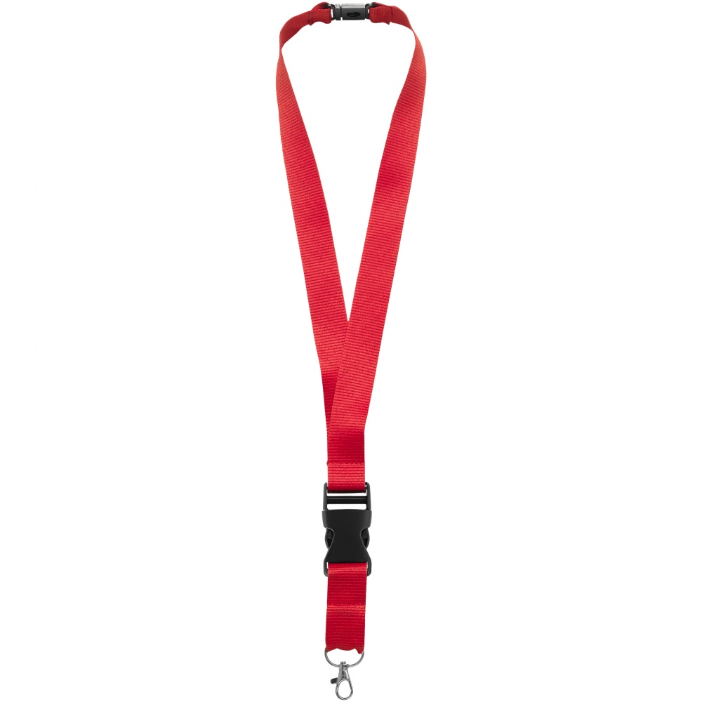 Logo trade promotional items image of: Yogi lanyard with detachable buckle, red