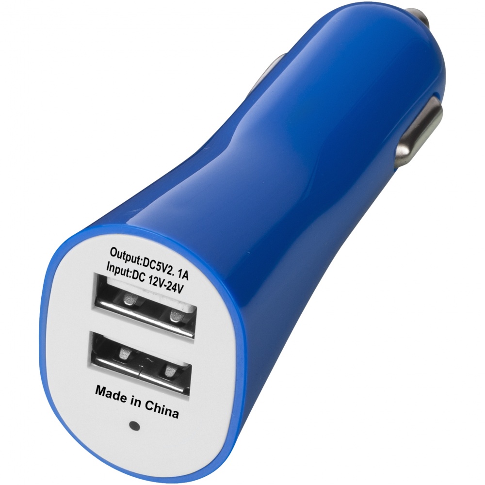 Logotrade advertising product image of: Pole dual car adapter, blue