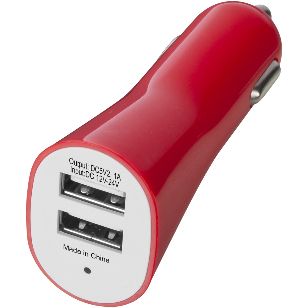 Logo trade promotional products picture of: Pole dual car adapter, red