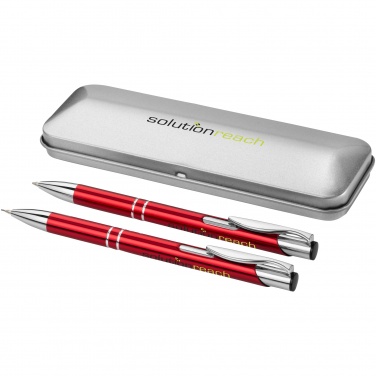 Logo trade promotional giveaway photo of: Dublin pen set, red