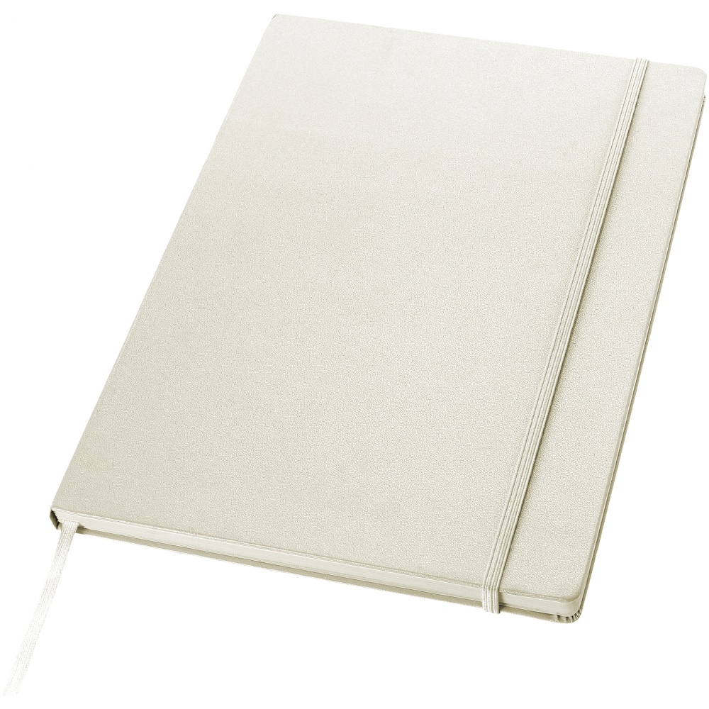 Logo trade promotional product photo of: Executive A4 hard cover notebook, white