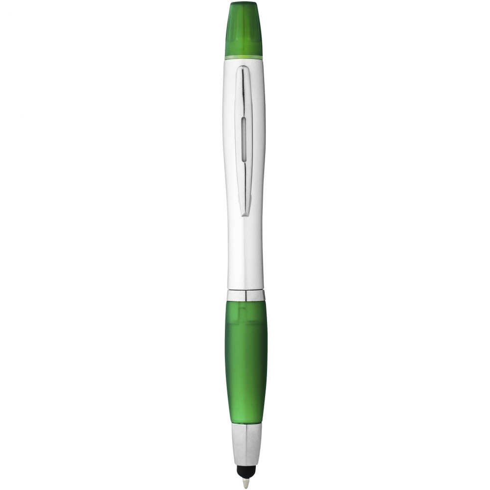 Logotrade promotional product image of: Nash stylus ballpoint pen and highlighter, green