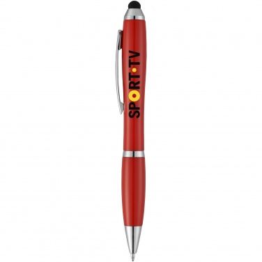 Logo trade promotional product photo of: Nash stylus ballpoint pen, red