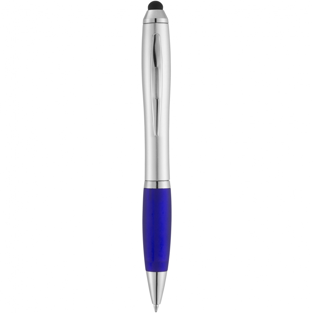 Logo trade corporate gift photo of: Nash stylus ballpoint pen, blue