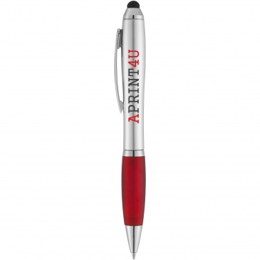 Logo trade promotional gifts picture of: Nash stylus ballpoint pen, red