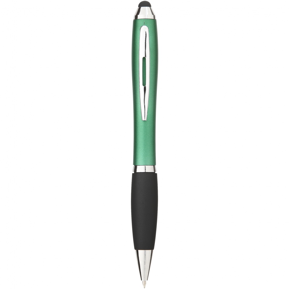 Logo trade promotional giveaways image of: Nash Stylus Ballpoint Pen, green