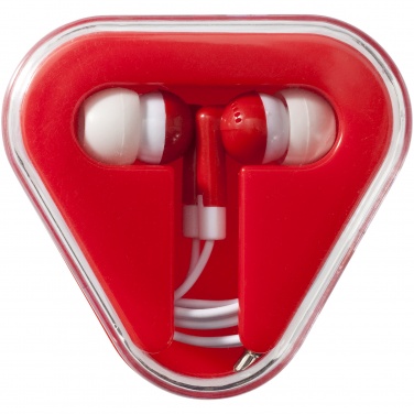 Logo trade promotional giveaways image of: Rebel earbuds, red