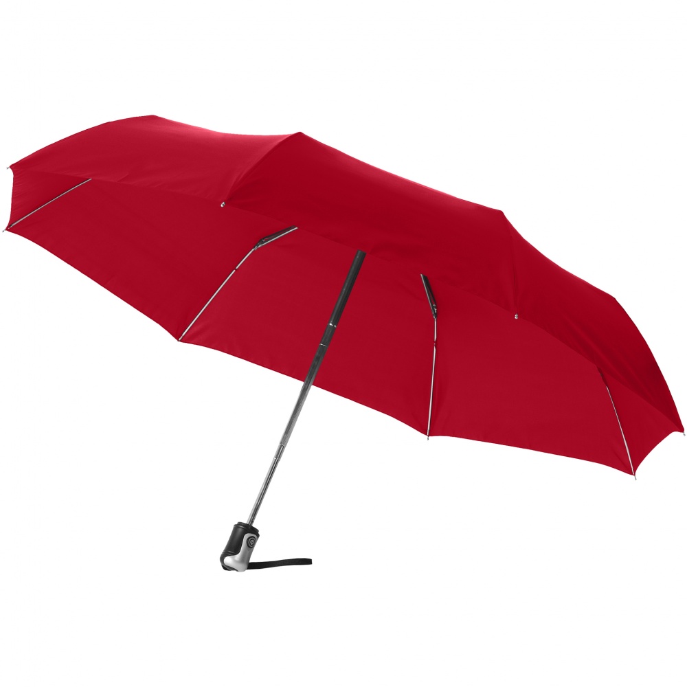 Logo trade promotional products image of: 21.5" Alex 3-section auto open and close umbrella, red