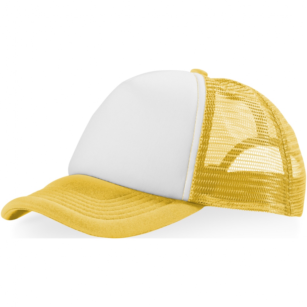 Logotrade promotional giveaway image of: Trucker 5-panel cap, yellow