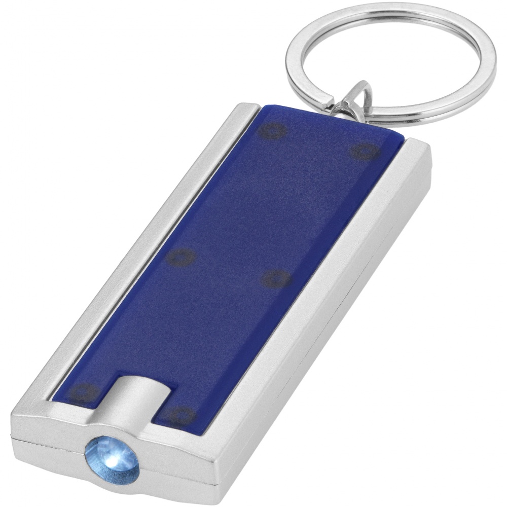 Logo trade business gifts image of: Castor LED keychain light, blue