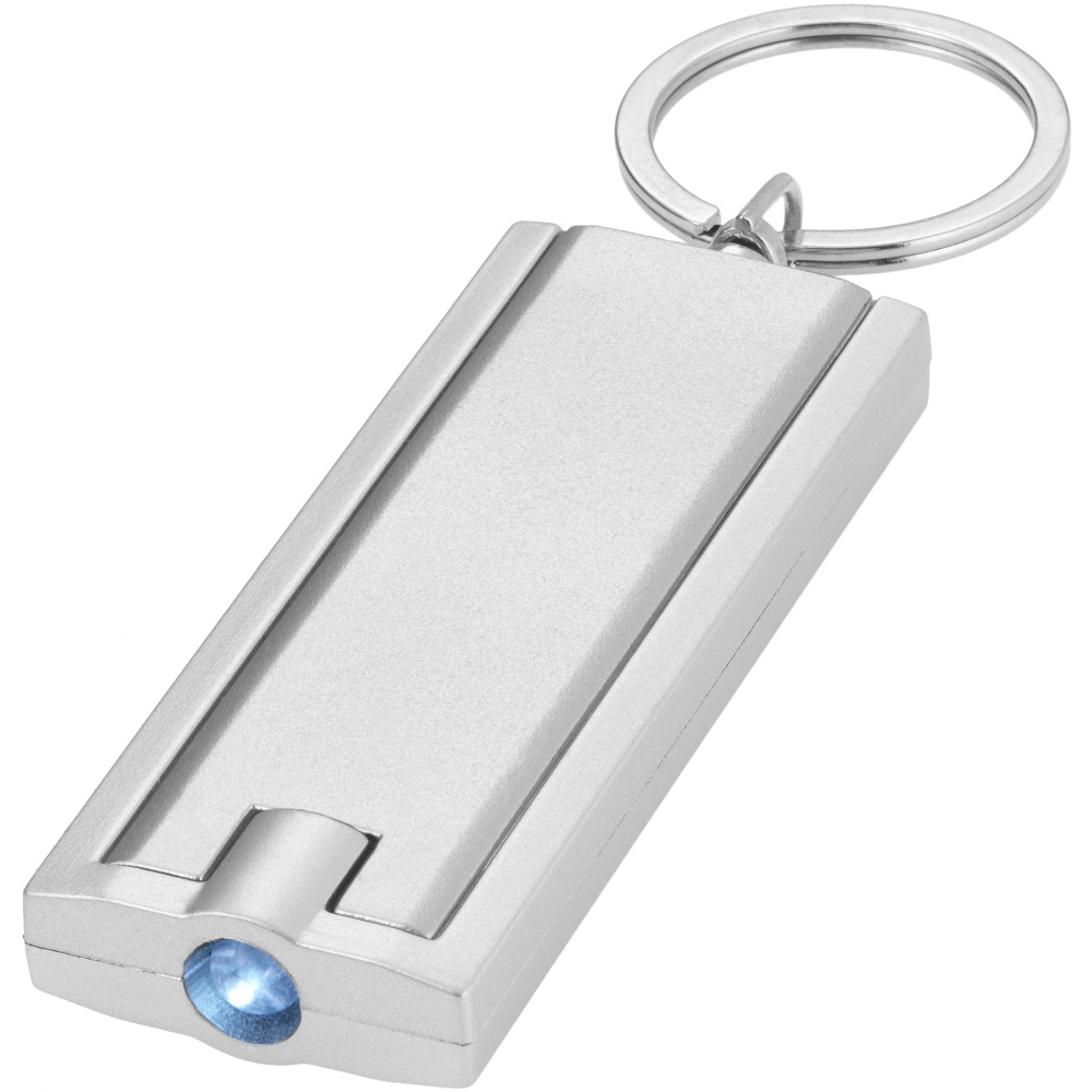 Logo trade promotional product photo of: Castor LED keychain light, silver
