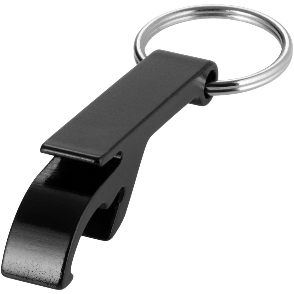 Logo trade promotional products picture of: Tao alu bottle and can opener key chain, black
