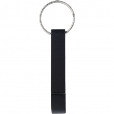 Logotrade promotional giveaway image of: Tao alu bottle and can opener key chain, black