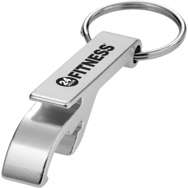 Logo trade promotional items image of: Tao alu bottle and can opener key chain, silver