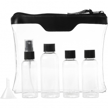 Logo trade promotional products image of: Munich airline approved travel bottle set, black