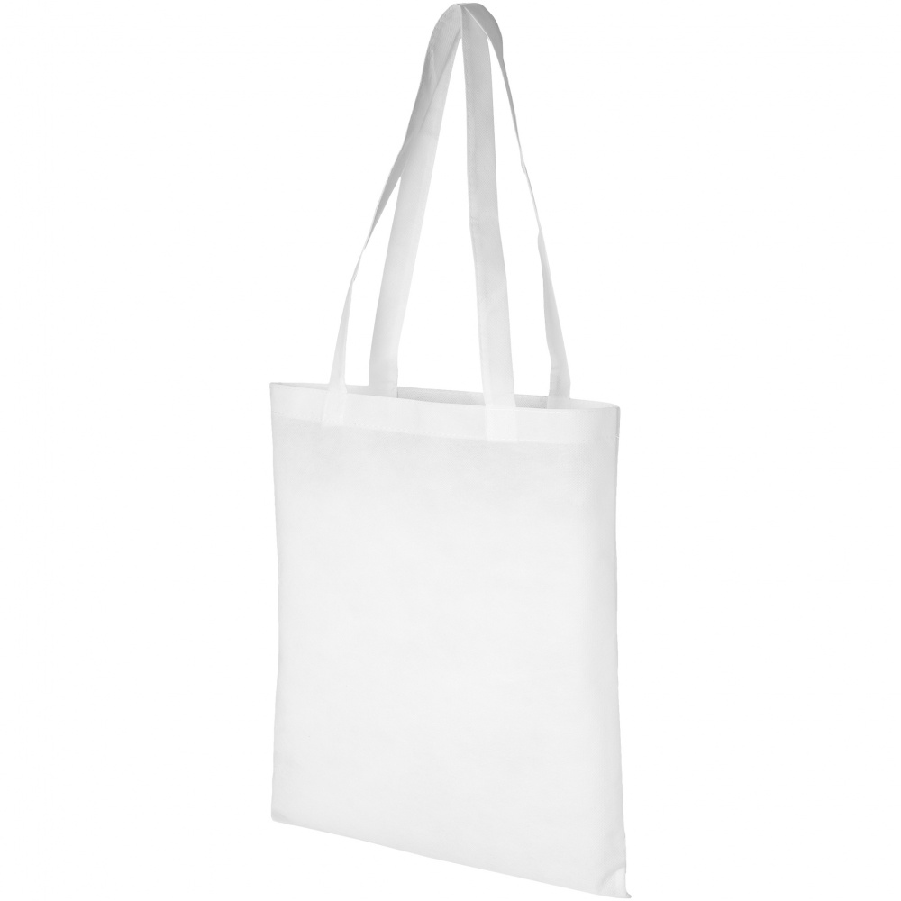 Logo trade promotional products image of: Zeus Non Woven Convention Tote, white