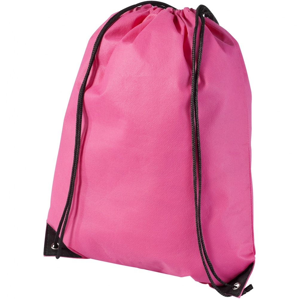 Logo trade promotional gifts image of: Evergreen non woven premium rucksack eco, pink