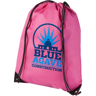 Logo trade promotional merchandise image of: Evergreen non woven premium rucksack eco, pink