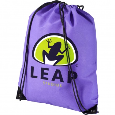 Logo trade promotional gifts image of: Evergreen non woven premium rucksack eco, purple