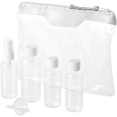 Logo trade promotional giveaways picture of: Munich airline approved travel bottle set, white