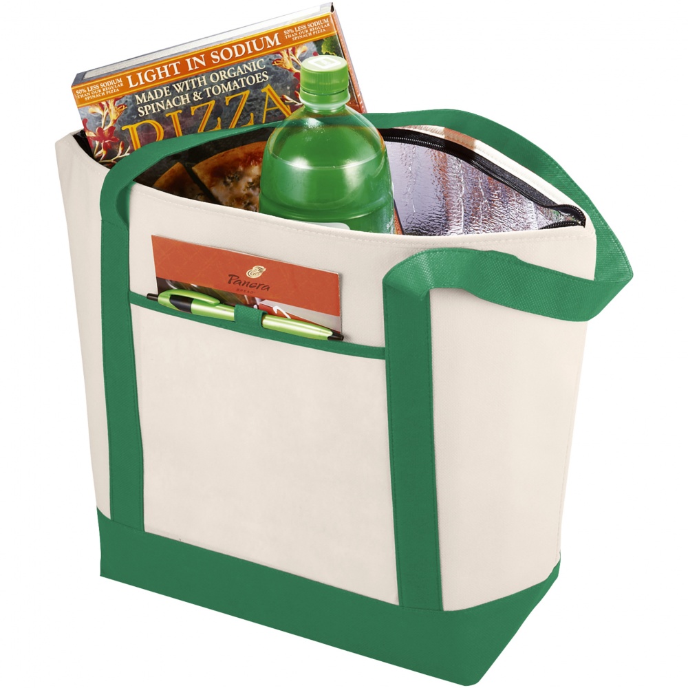 Logo trade business gifts image of: Lighthouse cooler tote, green