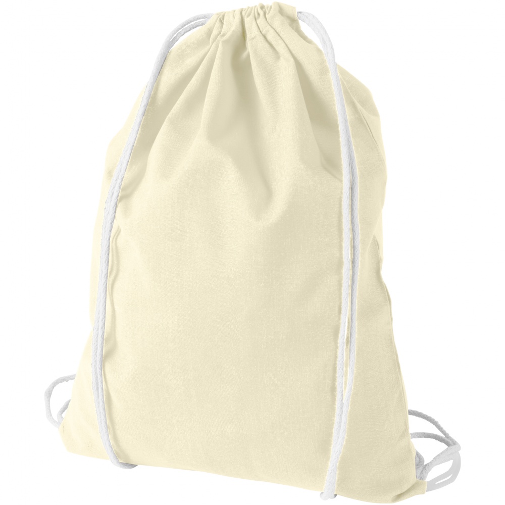 Logo trade corporate gifts image of: Oregon cotton premium rucksack, natural white
