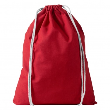 Logo trade promotional merchandise image of: Oregon cotton premium rucksack, red