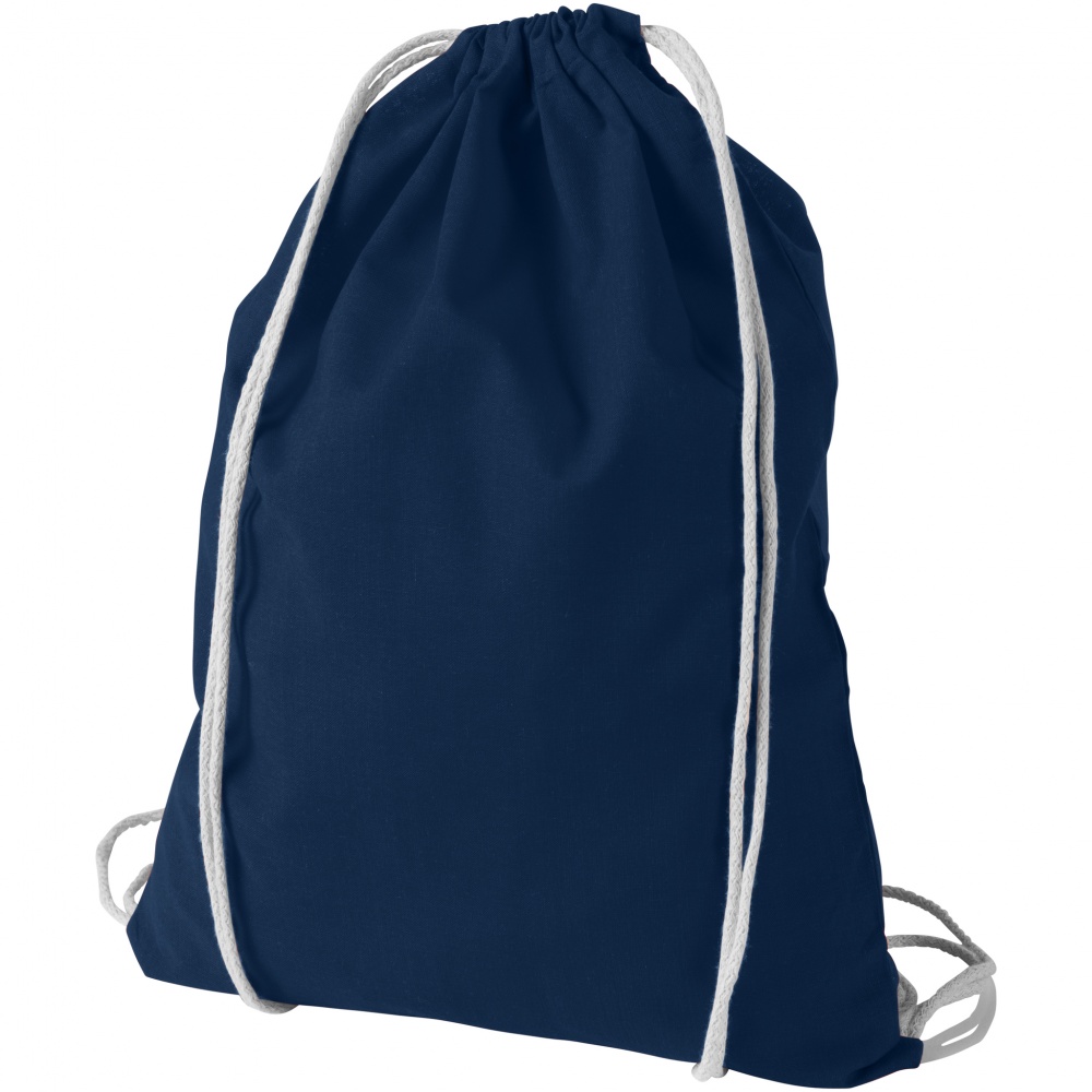 Logo trade promotional items image of: Oregon cotton premium rucksack, dark blue