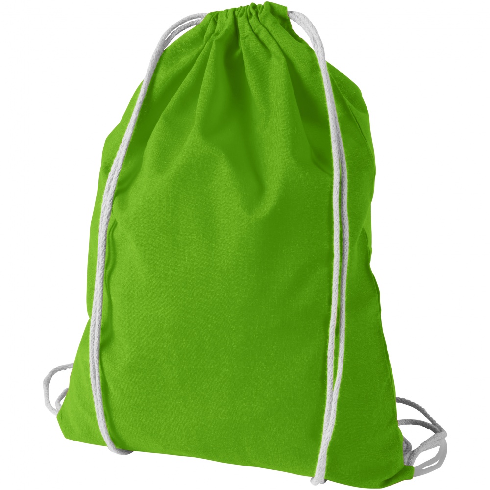 Logotrade promotional giveaway image of: Oregon cotton premium rucksack, light green