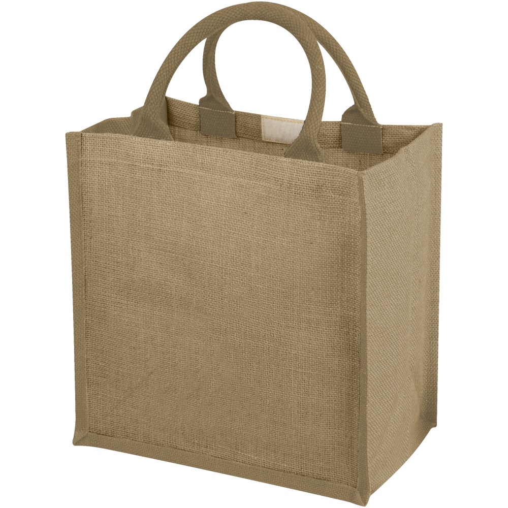 Logo trade corporate gifts picture of: Chennai jute gift tote, beige