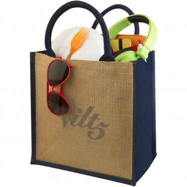 Logo trade advertising products picture of: Chennai jute gift tote, dark blue