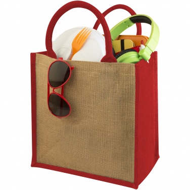 Logotrade promotional giveaway image of: Chennai jute gift tote, red