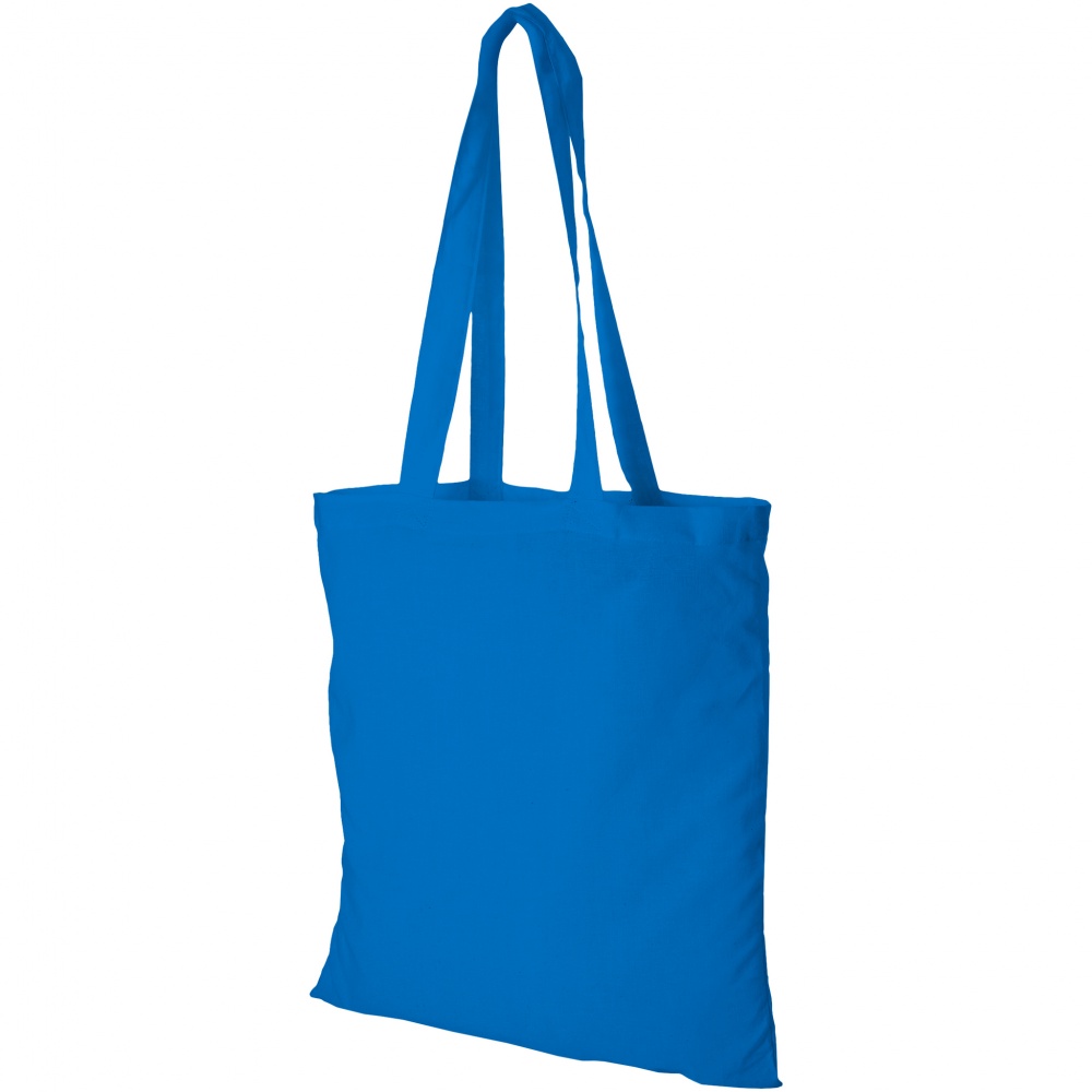 Logotrade promotional gift picture of: Madras Cotton Tote, light blue