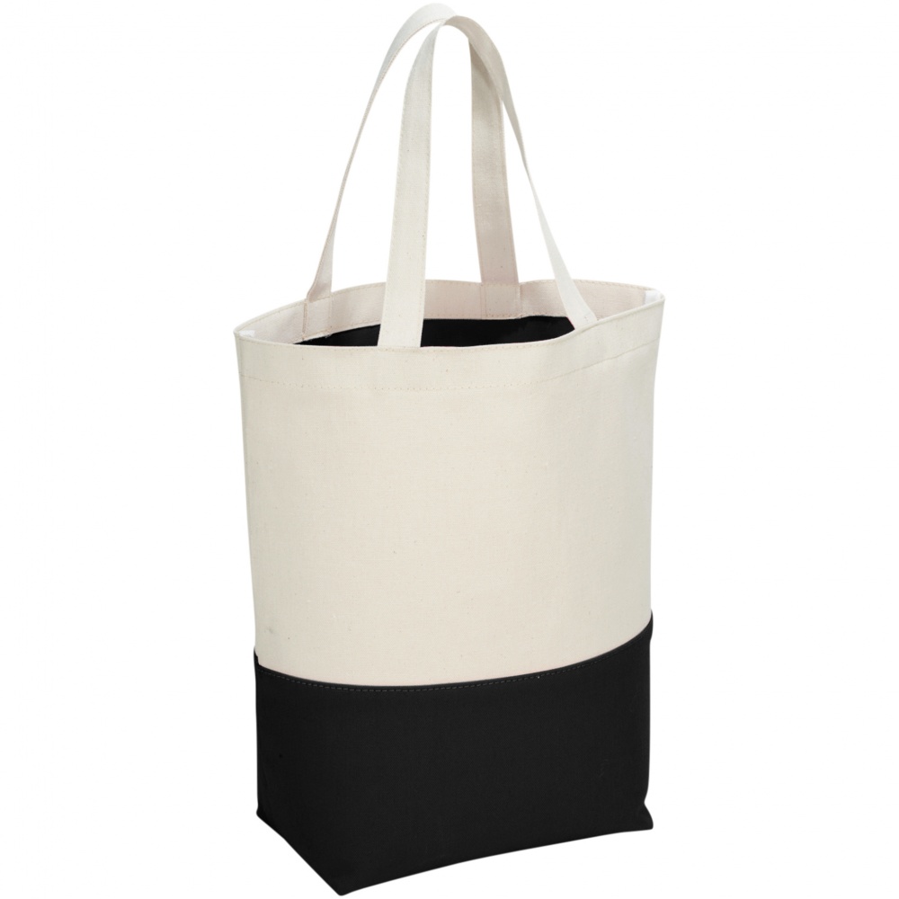 Logo trade promotional gifts image of: Colour-pop cotton tote bag, black
