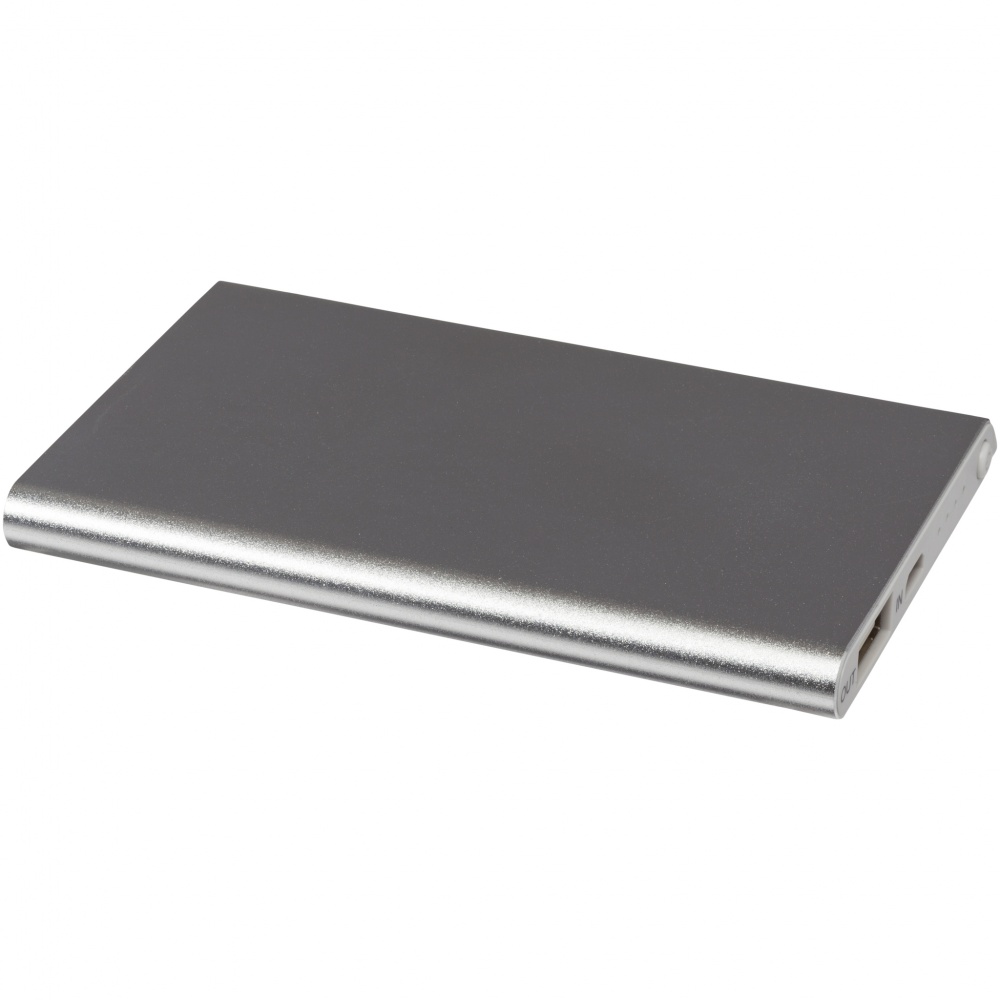 Logo trade promotional gifts picture of: Pep 4000 mAh Aluminium Power Bank, silver
