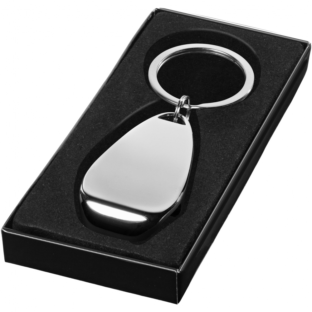 Logo trade advertising products image of: Bottle opener key chain, silver