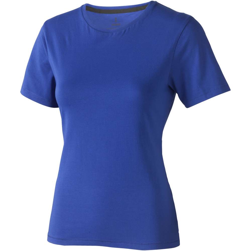 Logo trade promotional merchandise image of: Nanaimo short sleeve ladies T-shirt, blue