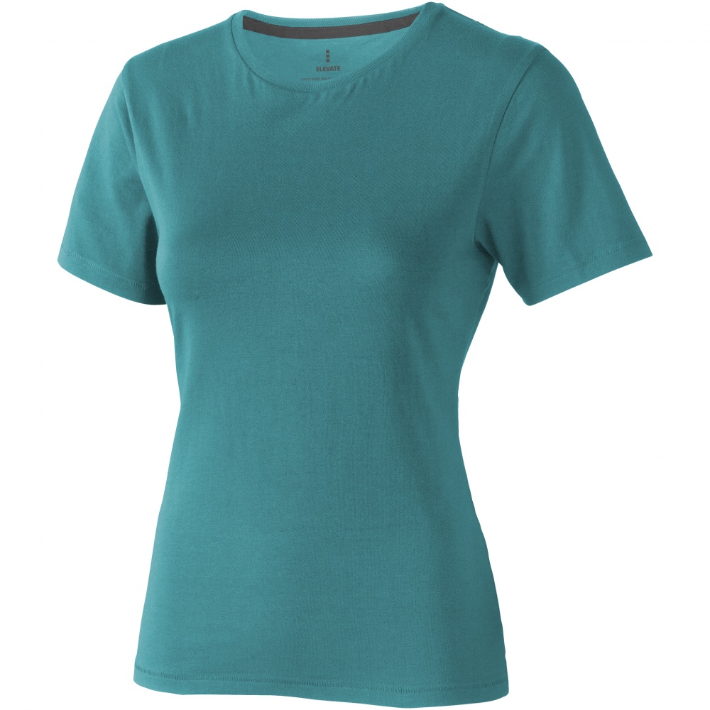 Logotrade promotional gift picture of: Nanaimo short sleeve ladies T-shirt, aqua blue