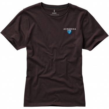 Logo trade promotional gifts picture of: Nanaimo short sleeve ladies T-shirt, dark brown