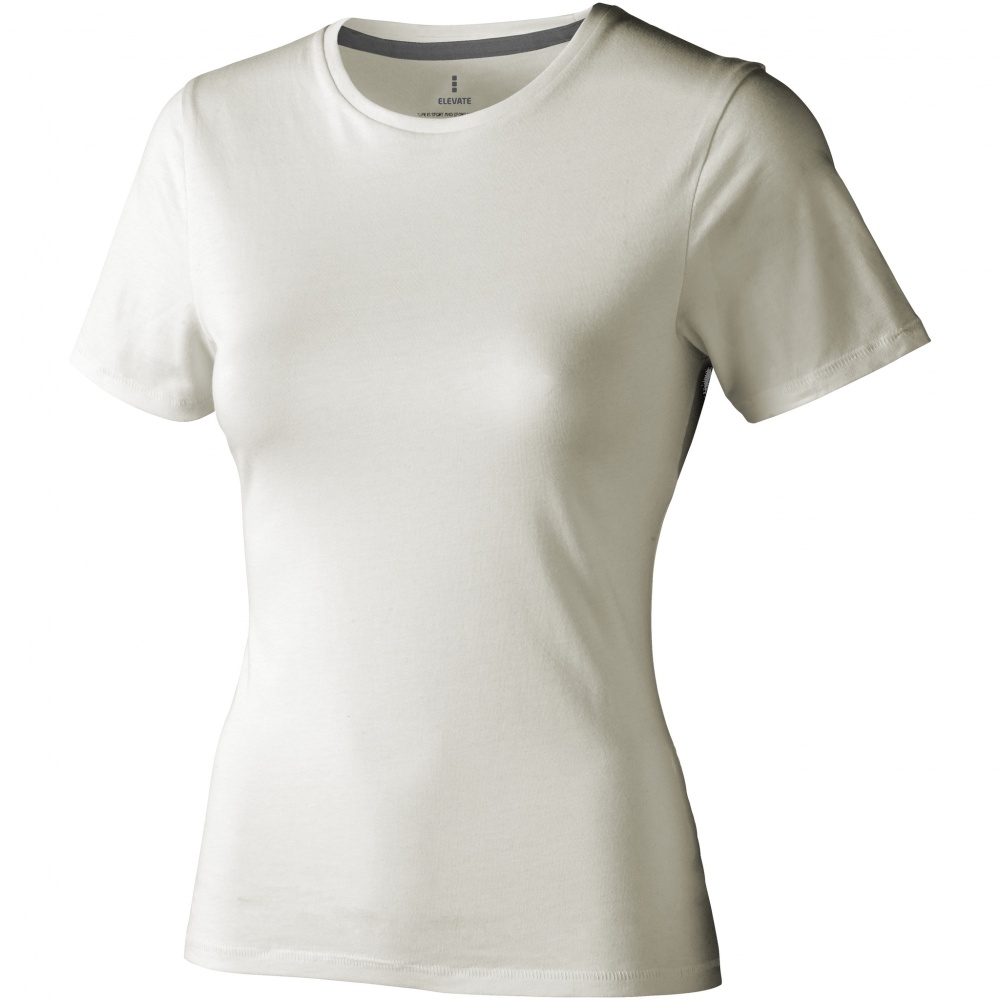 Logo trade promotional giveaway photo of: Nanaimo short sleeve ladies T-shirt, light grey